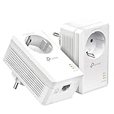 TP-Link Powerline Adapter Set TL-PA7017P KIT(1000Mbit/s, mit Steckdose, Gigabit-Port, Plug&Play, Kompatibel mit allen HomePlug AV/AV2 Powerline Adaptern,...