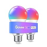 Govee Smarte Glühbirne E27, Farbwechsel mit Musiksynchronisation Lampe, 54 Szenen, 16 Millionen DIY-Farben, WiFi & Bluetooth LED Smart Bulb Funktionieren...
