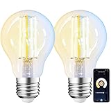 ANTELA Alexa Glühbirne E27 7W 806LM Smart WLAN LED Dimmbare Birne Lampe, Warmweiß (2700K) Kaltweiß (6500K) Licht Kompatibel mit Amazon Alexa, Google...