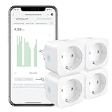 WLAN Smart Steckdose EIGHTREE, Alexa Steckdose 4er Pack, Smart Home WiFi Steckdose, Alexa Zubehör, Stromverbrauch Messen, Zeitplan, Fernzugriff,...