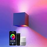 SNADER Smart WiFi LED Wandlampe Innen/Außen,6W-RGB Farbwechsel,steuerbar per App/Sprachsteuerung,einstellbarer Abstrahlwinkel-Wandleuchte Perfekt für...