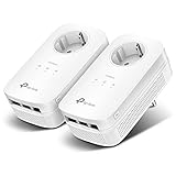 TP-Link Powerline Adapter Set TL-PA8030P KIT(1300Mbit/s, mit Steckdose, 2*2-MIMO, 6 Gigabit Ports, Plug&Play, Kompatibel mit allen HomePlug AV/AV2...