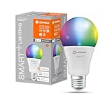 LEDVANCE E27 LED Lampe Wifi, Birnenform Leuchtmittel mit 14 W (1521Lumen) ersetzt 100 W Glühbirne, dimmbar, RGBW Lichtfarbe (2700-6500K), kompatibel mit...