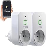 Luminea Home Control dimmbare Steckdose: 2er Smarte WLAN-Dimmer-Steckdose mit Phasenabschnittsdimmer bis 200 W (Dimmersteckdose, Dimmer für LED-Lampen,...